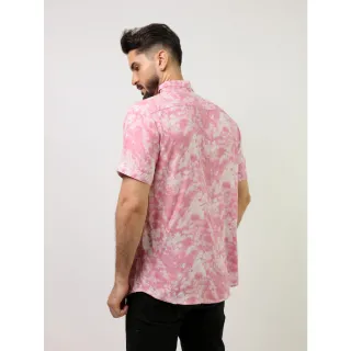 Camisa Manga Curta Masculino Floral Rose Claro - M