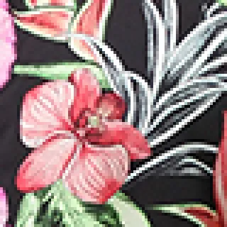 Camisa Floral Masculina Manga Curta - Preto com Flores Grandes - GG