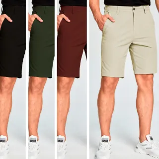 Bermuda Colorida Lisa Social Masculina em Sarja Jeans Brim - Bege Sarja