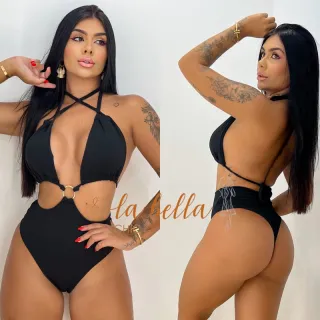 Hot Pants Biquíni Maiô Cavado Decotado Lateral Trançado Costa Nua - Carol Roxo Texturizado