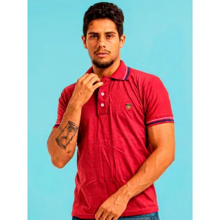 PROMOÇÃO Camiseta Polo Masculina Lisa Slim Casual Algodão Piquet - Cinza Escuro