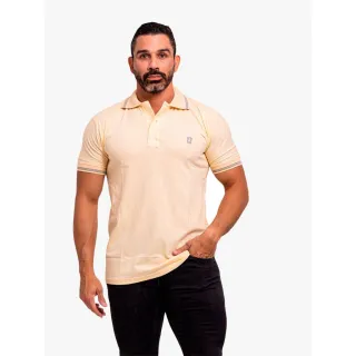 PROMOÇÃO Camiseta Polo Masculina Lisa Slim Casual Algodão Piquet - Cinza Escuro