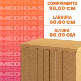 Mini Mesa Fake Frisada 90X60X80 em MDF Cru - Decoração de Festa - Único