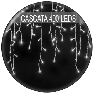 Luzes de Natal em Cascata com 8 Funções, disponível em 5 ou 10 metros e com opção de 200 ou 400 LEDs - LUZ QUENTE