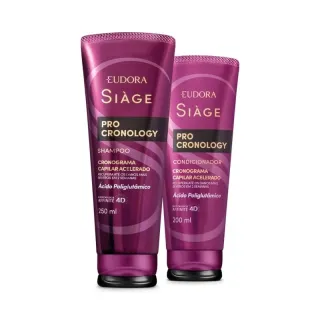 Lançamento Kit Eudora Siàge Pro Cronology: Condicionador 200ml + Shampoo 250ml - Único