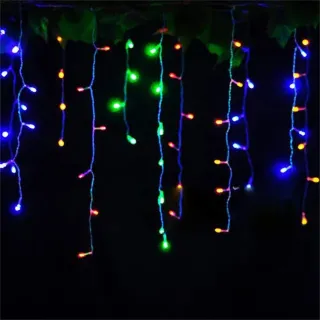 Enfeite de Natal Pisca Pisca Cascata 100 Leds 8 Funções - Raryel - BRANCO FRIO