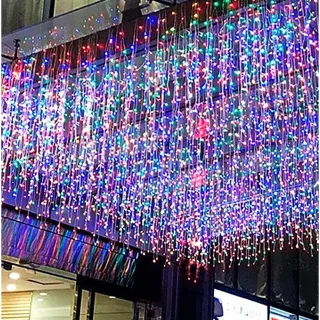 Luzes de Natal em Cascata com 8 Funções, disponível em 5 ou 10 metros e com opção de 200 ou 400 LEDs - LUZ QUENTE