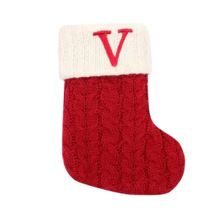 Pingentes de Natal Letras Vermelhas Floco de Neve Meias Árvore - C