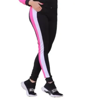 Feminino Jogger Calça Malha Crepe - Rosa