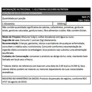 Soldiers Nutrition - L-Glutamina Importada Pura 1kg - Único