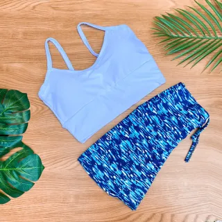 Conjunto Fitness Feminino Estampado - Cropped Top com Bojo e Short de Cordinha Regulagem - Estampa 2