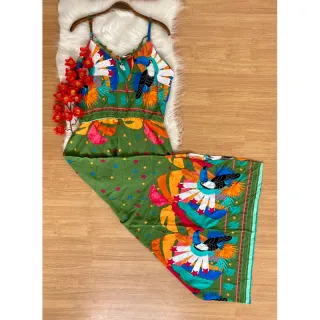 Coleção Verão Vestido Longo em Viscose - Estampa 25
