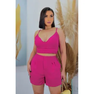 Alcinha conjunto cropped e shorts duna - Verde