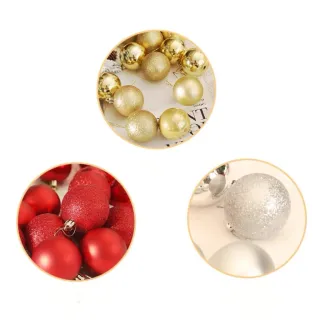 Decoração Natalina: Kit com 12 Bolas de Natal Mista Lisa Fosca Glitter 5cm - 5cm kit 12 prata