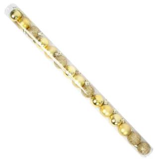 Decoração Natalina: Kit com 12 Bolas de Natal Mista Lisa Fosca Glitter 5cm - 5cm kit 12 prata