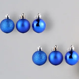 Decoração Natalina: Kit com 12 Bolas de Natal Mista Lisa Fosca Glitter 5cm - 5cm kit 12 prata