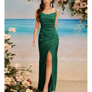 Vestido de Festa Luxo Longo com Fenda - 2 Modelos - Modelo 1 - Rose