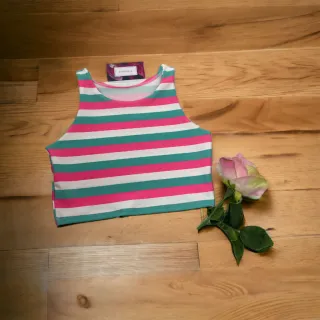 Regata Cropped Feminina Estampada e Lisa - Alça Larga em Suplex - Laranja