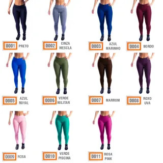 Moda LLevo - Kit 5 Calça Legging Suplex Fitness Não Fica Transparente - VOU ESCOLHER AS CORES DO KIT