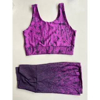 Conjunto Fitness Suplex Feminino - Top e Short 3D - SHORT rosa estampado