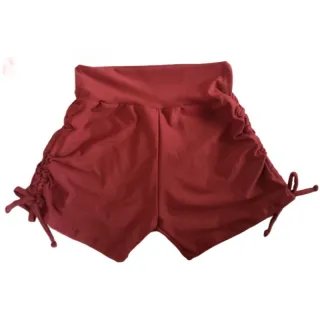 Roupa Fitness Feminina Suplex Curto com Laço Lateral - Vermelho Bordô