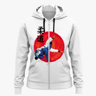 Agasalho com capuz e zíper, moletom judô lutador treino judoca blusa - Modelo 4