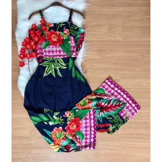 Coleção Verão Macacão Viscose - Estampa 09