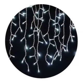 Decoração de Natal: Cascata Pisca 200 Leds Branco Frio/Branco Quente 220v - BRANCO FRIO
