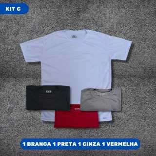 Camisetas Lisa Refletiva Dry Fit - Kit 4 Peças Academia Treino - KIT A