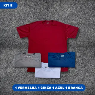 Camisetas Lisa Refletiva Dry Fit - Kit 4 Peças Academia Treino - KIT A