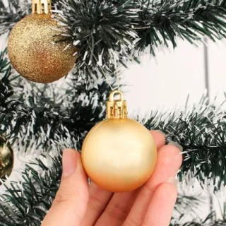 Kit Decoração Natalina Bolas de Natal - 9 Unidades Tamanho Médio 6cm - Verde