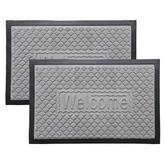 Tapete Capacho Emborrachado Bem Vindo - Kit 2 Unidades - Avelã