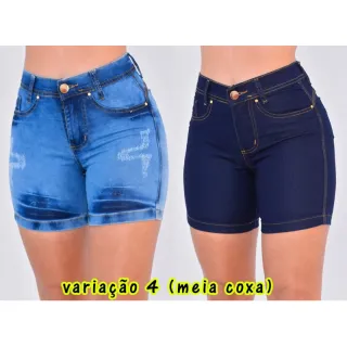 Kit com 2 bermudas femininas jeans - variação 2