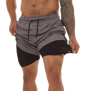 Proteção UV - KIT 2 Shorts Sport Fit Dry Fit Elastano Academia e Treino - 1 Azul 1 Branco