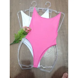 Moda Praia Suplex com Bojo Feminino - Maiô Costa Nua - PINK ESCURO