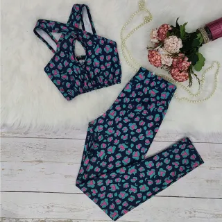 Roupas Femininas para Academia: Conjunto Fitness Legging e Top Suplex Animal Print - CONJ DAY 43