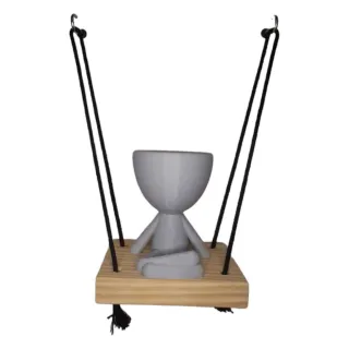 Suculentas e Cactos: Vaso de Parede Mod Sentado Yoga Bob no Balanço - Preto