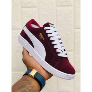 Envio imediato de tênis suede masculino e feminino - Bordô