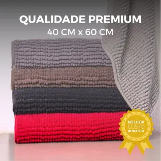 Tapete Antiderrapante Bolinha Microfibra Macarrão Luxo Várias Cores 40x60
