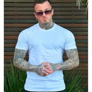 Camiseta Manga Curta Masculina Premium Tradicional Fio 30.1 - CAMISA BASICA AZUL MARINHO