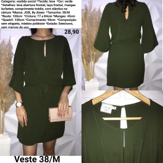 Vestido Social Tubinho Médio, Curto ou Longo - Brechó e Bazar - Código NA29 - Tamanho M