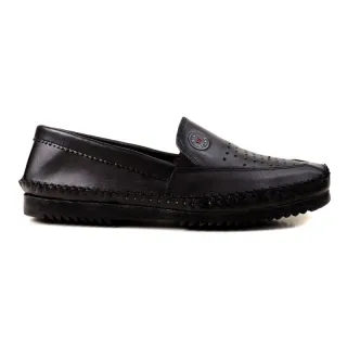 Confortável Mocassim Masculino em Couro Legítimo Sapatilha - Preto