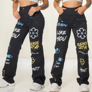 Calças Jeans Feminina Wide Leg e Skinny Premium Santt - Lançamento na Shopee - Wide black colors