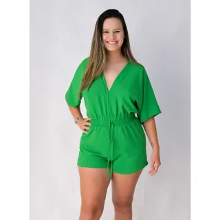 Verão Macacão Feminino Blogueira Soltinho Macaquinho - Laranja