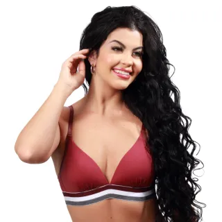 Alça regulável, sutiã de bojo soft sem aro em microfibra - Marinho