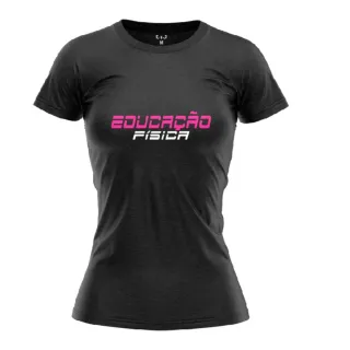 Personalize sua Camiseta Dry Fit Feminina Educação Física com seu nome - Azul