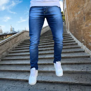 Envio Imediato Calça Jeans Masculina Slim Original Elastano Cor Médio