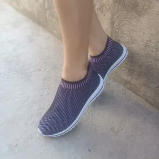 Atividades físicas feminino elástico slip on respirável - grafite/tiedye