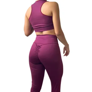 Calça legging cintura alta + Conjunto fitness top - Academia - Preto