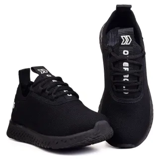 Promoção Tênis Esportivo Leve e Confortável Masculino Feminino - PRETO/PRETO